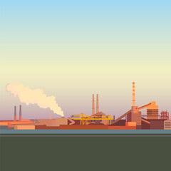Old metallurgical plant on a sunny day.
