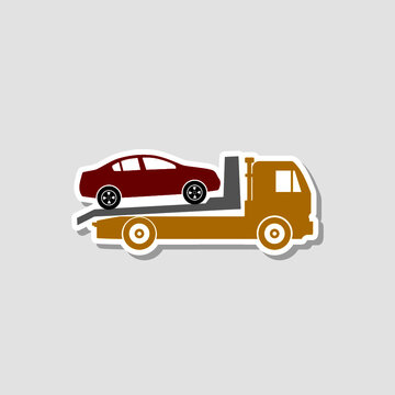 Tow truck icon isolated on gray background