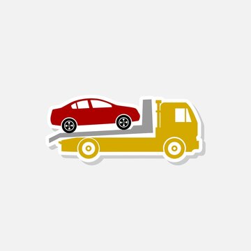 Tow truck icon isolated on gray background