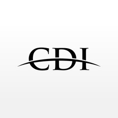 CDI initial overlapping movement swoosh horizon, logo design inspiration company business