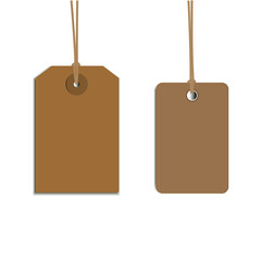 Cardboard label, paper sale tags isolated on a white background