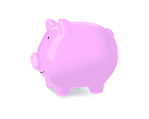 Ceramic piggy bank isolated on a white background. 3d rendering