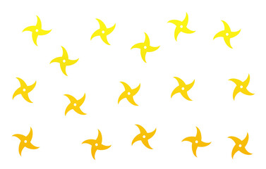 Yellow shuriken pattern silhouette