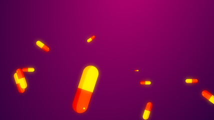Drug prescription for pills medicine capsule pattern background. Abstract healthcare technology and science medical concept.