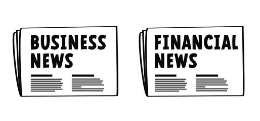 Slogan business or financial news. Greet news, good or bad news. Fact or fake newspaper sign. Update finance, economy news concept