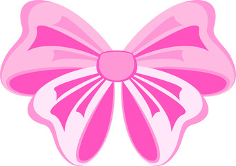 Decorative festive red bow. Icon for greeting cards.