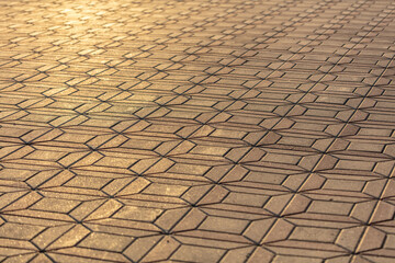 Paving slabs at sunset as an abstract