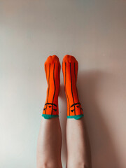 legs with halloween socks