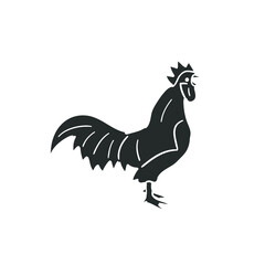 Rooster Farm Animal Icon Silhouette Illustration. Chicken Vector Graphic Pictogram Symbol Clip Art. Doodle Sketch Black Sign.
