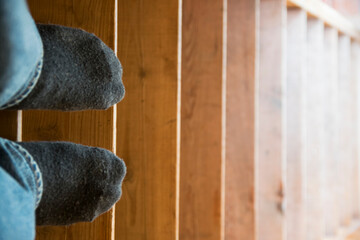 feet on the stairs