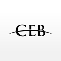 CEB initial overlapping movement swoosh horizon, logo design inspiration company business