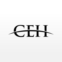 CEH initial overlapping movement swoosh horizon, logo design inspiration company business