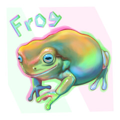 frog on white background