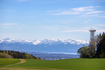 Aussichtsturm Gehrenberg mit Alpen und Bodensee  Panorama