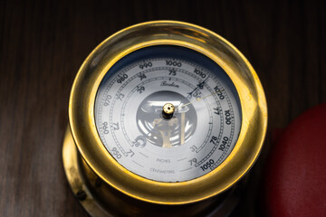 Barometer in ship's bridge