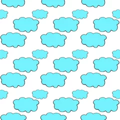 Dekokissen Clouds Seamless pattern. Abstract blue cartoon background © natalushka