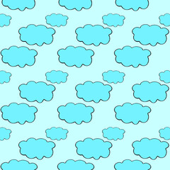 Obraz premium Clouds Seamless pattern. Abstract blue cartoon background