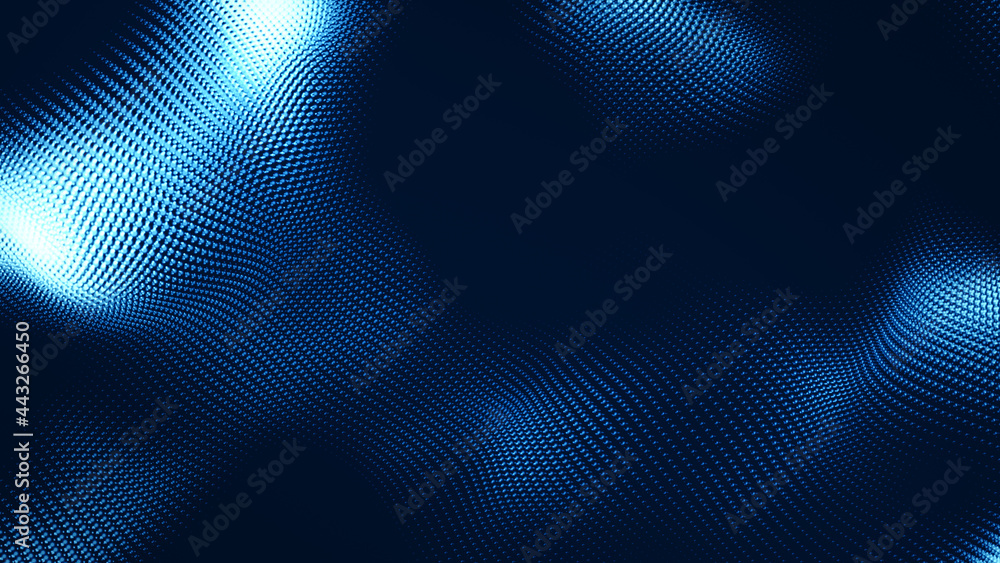 Fototapete dot white blue wave light screen gradient texture background. abstract technology big data digital b