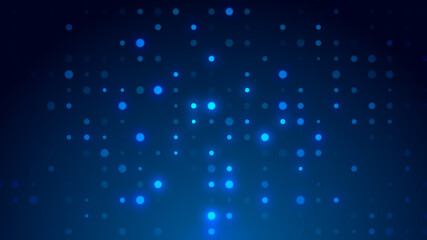 Dot  white blue pattern screen led light gradient texture background. Abstract  technology big data digital background. 3d rendering.