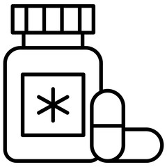 Linear design icon of medicine jar 