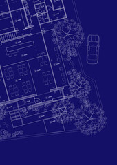 Floor plan designed building on the drawing.