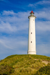 Fototapeta na wymiar lighthouse Lyngvig Fyr on the coast of denmak