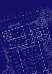 Floor plan designed building on the drawing.