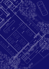 Floor plan designed building on the drawing.