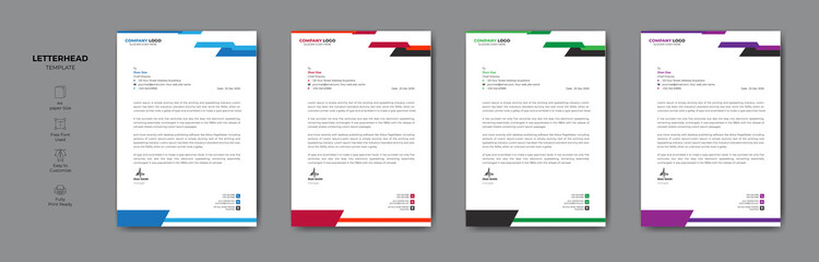 Professional Creative Letterhead Design template.