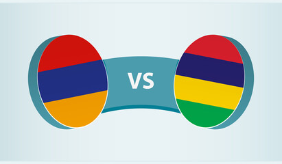 Armenia versus Mauritius, team sports competition concept.