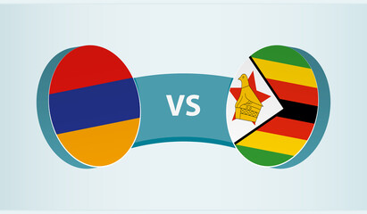 Armenia versus Zimbabwe, team sports competition concept.