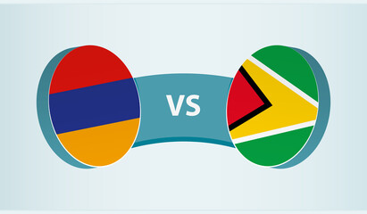 Armenia versus Guyana, team sports competition concept.