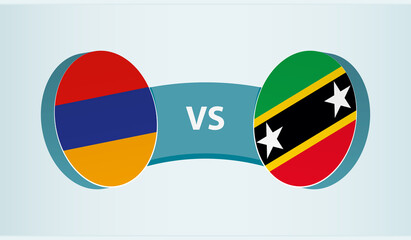 Armenia versus Saint Kitts and Nevis, team sports competition concept.