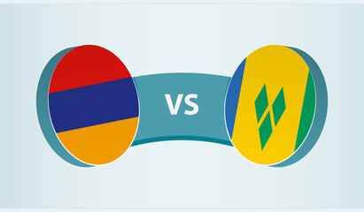 Armenia versus Saint Vincent and the Grenadines, team sports competition concept.