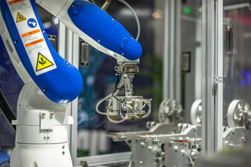 robot arm working in factory