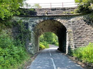 Fototapeta na wymiar Victorian stone built bridge on, East Lee Lane, Todmorden, Yorkshire, UK