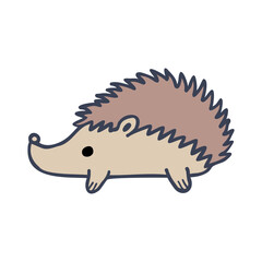 Isolated vector decorative colorful design illustration of a cute cartoon hedgehog