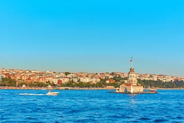 Maiden's Tower in the Bosphorus Strait. One of the symbols of the city of Istanbul