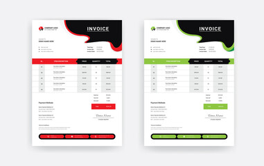 Abstract Minimal business invoice template design, Professional corporate invoice template