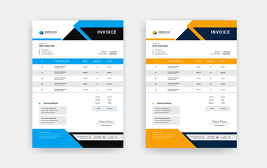 Abstract Minimal business invoice template design, Professional corporate invoice template