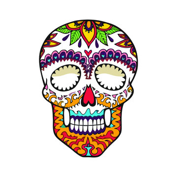 day of the dead skull wo flowy design vector illustration for use in design and print poster canvas