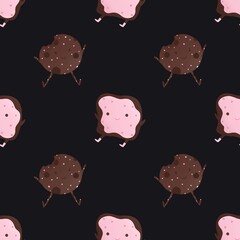 cute baby pattern with cookies and sandwich