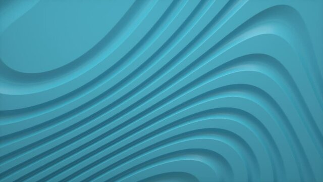 Blue organic shape 3d wavy flat background . Trend design 3d render infinite loop
