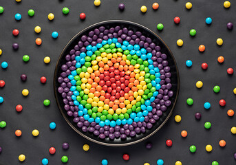 Photography of a rainbow in a plate