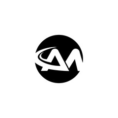 Modern Letter Initial Am Monogram Logo.