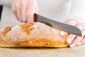 loaf of fresh soft bread