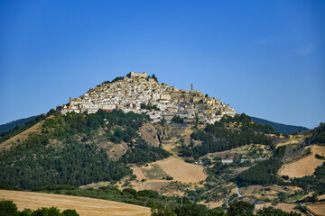 Panoramic view of Sant'Agata di Puglia, a medieval village in southern Italy.
