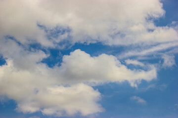 Blue sky background with white clouds