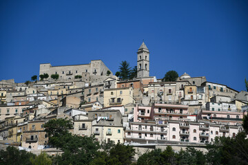 Obraz premium Panoramic view of Sant'Agata di Puglia, a medieval village in southern Italy.
