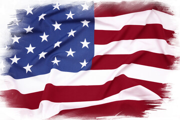 Obraz premium USA flag on white